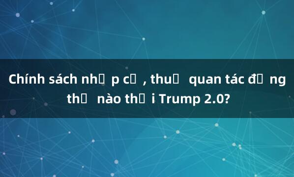 Chính sách nhập cư， thuế quan tác động thế nào thời Trump 2.0?