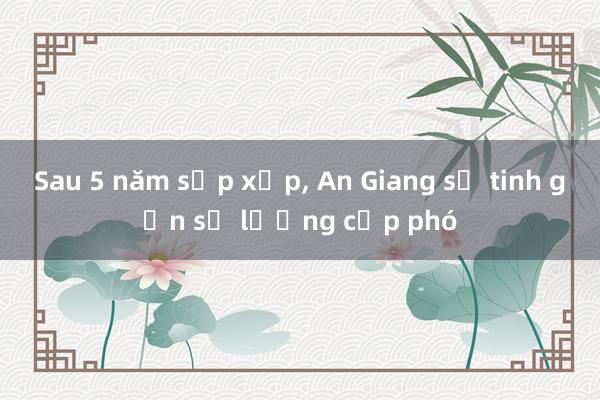 Sau 5 năm sắp xếp， An Giang sẽ tinh gọn số lượng cấp phó