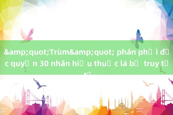 &quot;Trùm&quot; phân phối độc quyền 30 nhãn hiệu thuốc lá bị truy tố